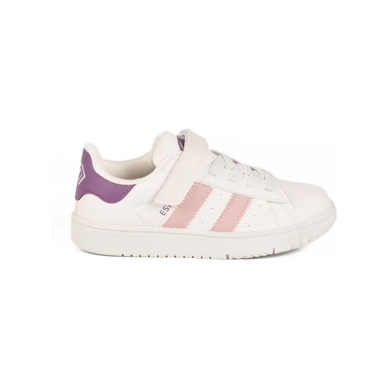 Cool Beyaz Pudra Cırtlı Kız Çocuk Sneaker