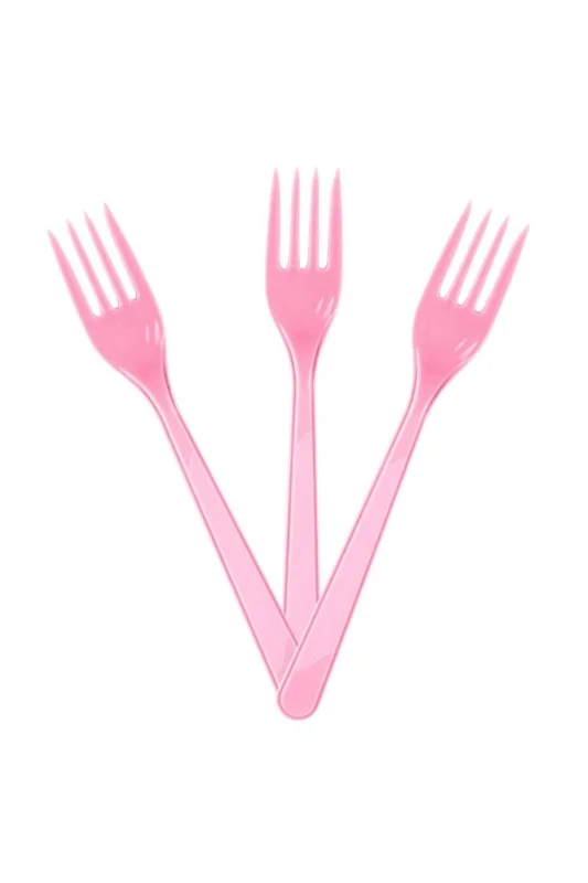 kullanatparti Pembe Plastik Çatal 25li