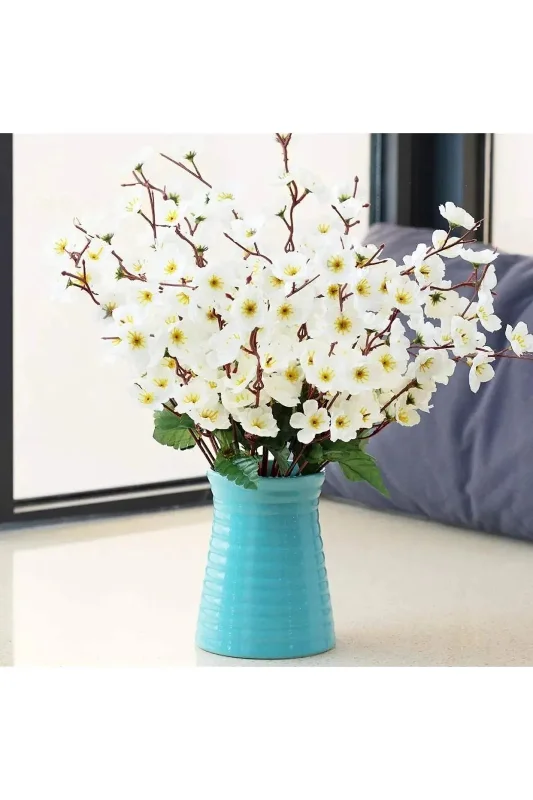 OSO HOME DEKORATİF SAKSI ÇİCEĞİ Yapay Çiçek Bahardalı Japon Kiraz Çiçeği 9 DALLI 40 cm 1 DEMET – 4. görsel