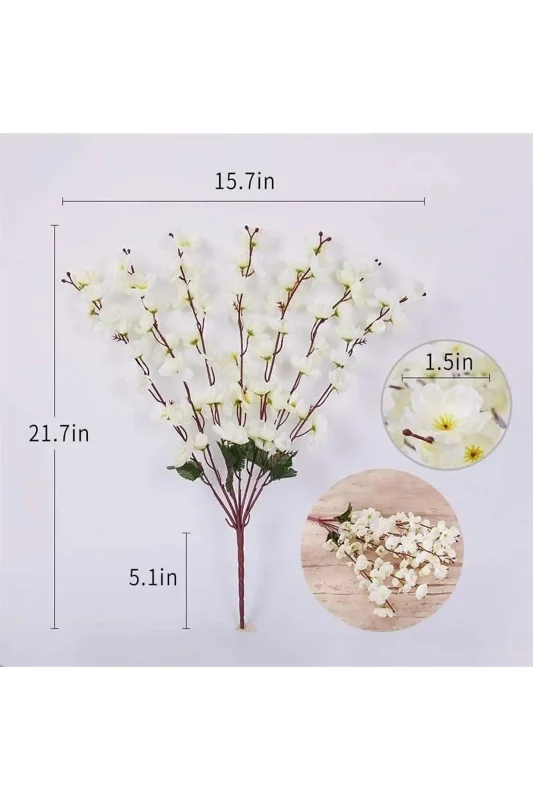 OSO HOME DEKORATİF SAKSI ÇİCEĞİ Yapay Çiçek Bahardalı Japon Kiraz Çiçeği 9 DALLI 40 cm 1 DEMET – 2. görsel
