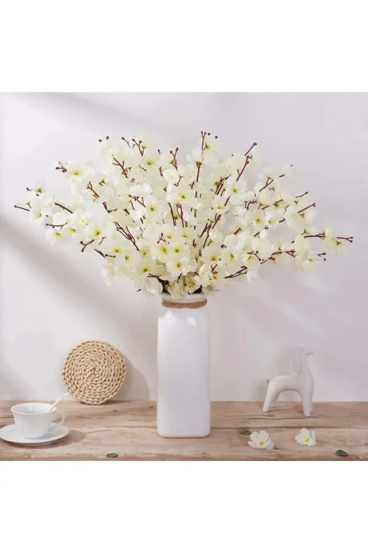 OSO HOME DEKORATİF SAKSI ÇİCEĞİ Yapay Çiçek Bahardalı Japon Kiraz Çiçeği 9 DALLI 40 cm 1 DEMET – 3. görsel