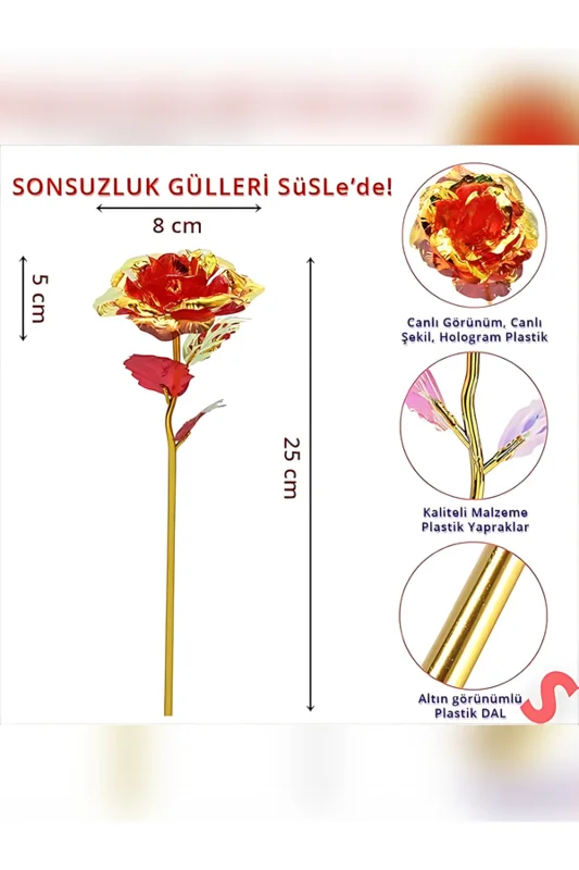 rkm store Sonsuzluk Gülü Hediyelik Gül Ev Dekor  Sevgiliye Hediye Anneler Günü Hediyesi Solmayan Gül – 2. görsel