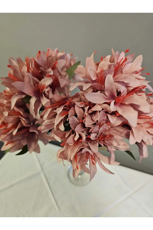 YASİMA 5 DALLI GÜL KURUSU ÇAN ÇİÇEĞİ 34 CM EL BUKETI VAZO ARANJMAN DEKOR ÇİÇEĞİ – 2. görsel