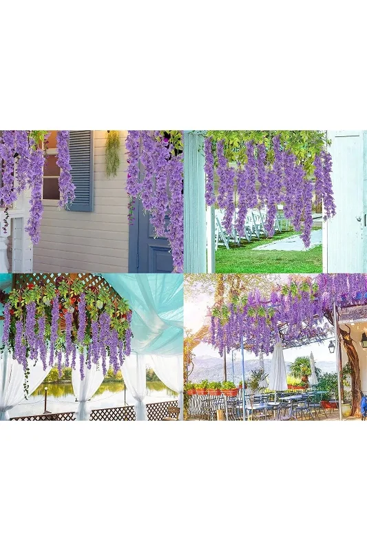 yapay çiçek evi Yapay Sarkan Akasya Çiçeği 80-110 Cm LİLA 12li Paket – 2. görsel