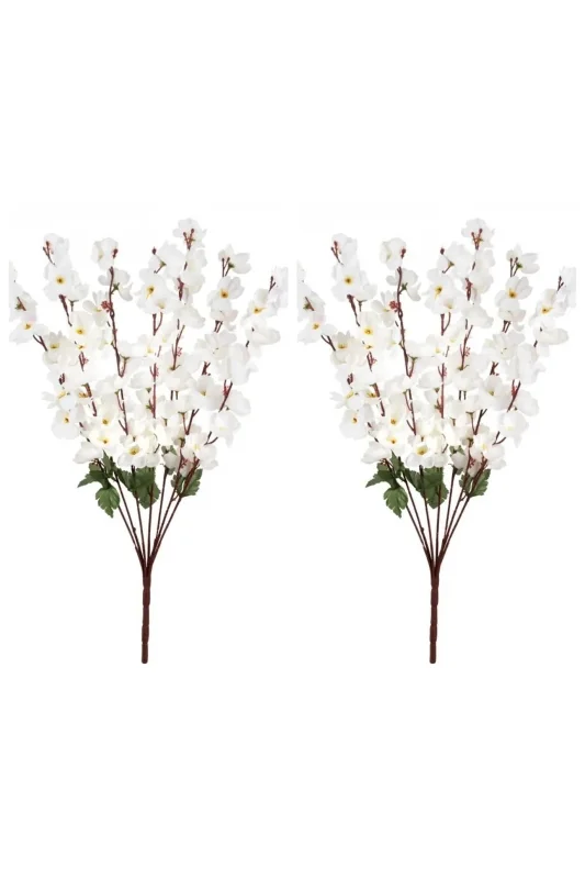 yapay çiçek evi DEKORATİF Yapay Çiçek Bahardalı Japon Kiraz Çiçeği 9 DALLI 40 cm 2 DEMET SÜSLEME