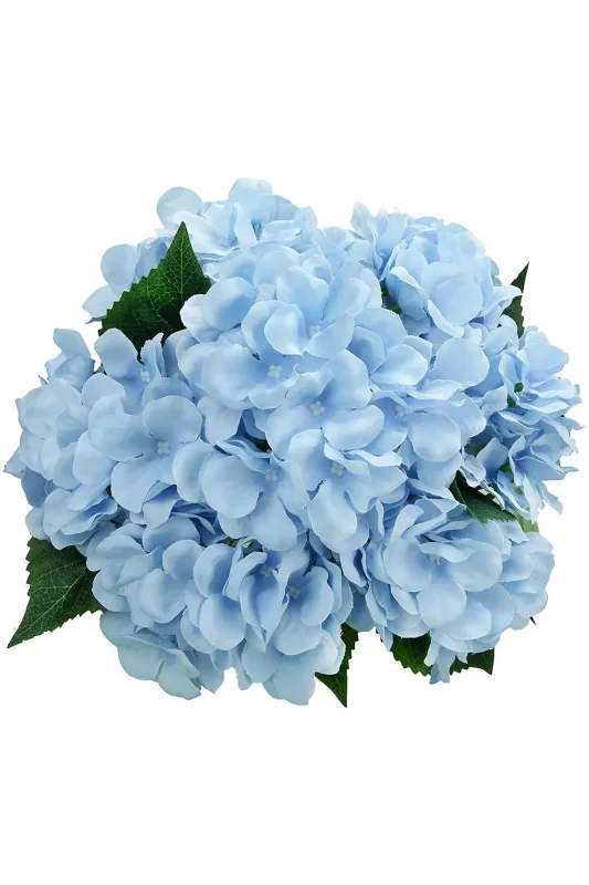 yapay çiçek evi Yapay Çiçek Ortanca Çiçeği Demeti 43 Cm Mavi Açık – 2. görsel