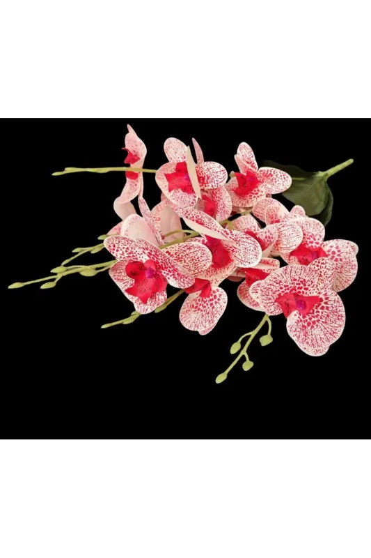 yapay çiçek evi 45 cm Yapay Islak KIRMIZI BEYAZ Orkide Dekorasyon Orkide Demet – 2. görsel
