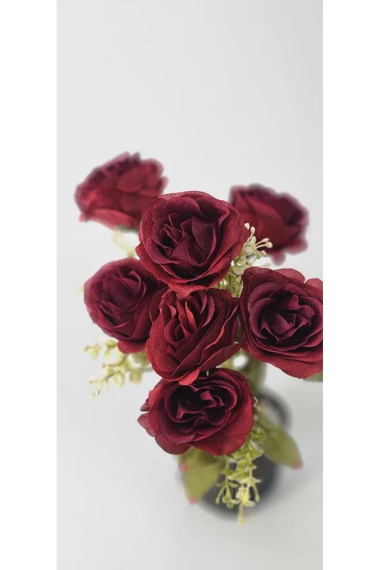 YASİMA 35 cm 7 kafalı 1 adet kırmızı lotus gülü ev dekor vazo süsü – 4. görsel