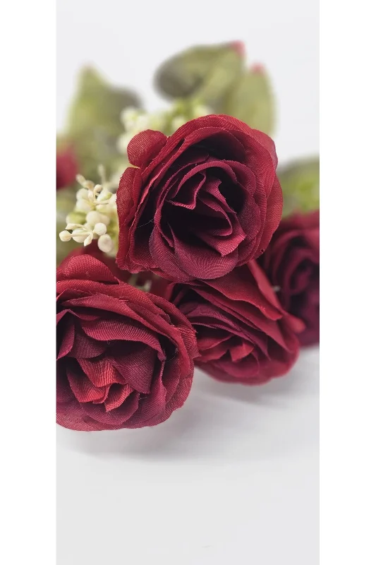 YASİMA 35 cm 7 kafalı 1 adet kırmızı lotus gülü ev dekor vazo süsü – 3. görsel