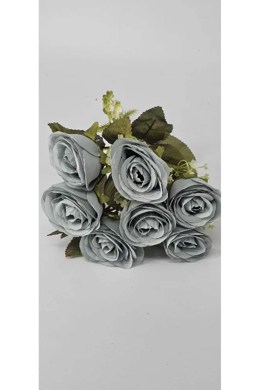 yapay çiçek evi 7 kafalı açık mavi lotus gülü ev dekorasyon vazo süsü – 3. görsel