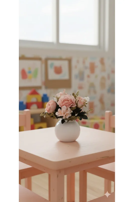 YASİMA Haki Yapraklı Toz Pembe Renkli Buket Ev Dekor – 2. görsel