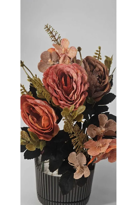 yapay çiçek evi 1 Adet Haki Yapraklı Nar Çiçeği Tonlu Çiçek Buketi 27 Cm Ev Dekor Saksı Süsü – 3. görsel