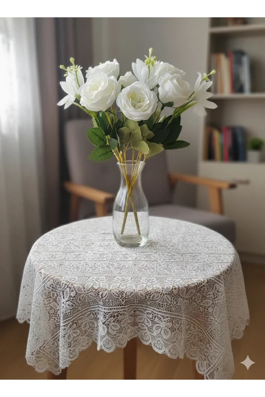 YASİMA Beyaz Yıldız aranjmanli 27 cm şakayık gülü – 3. görsel