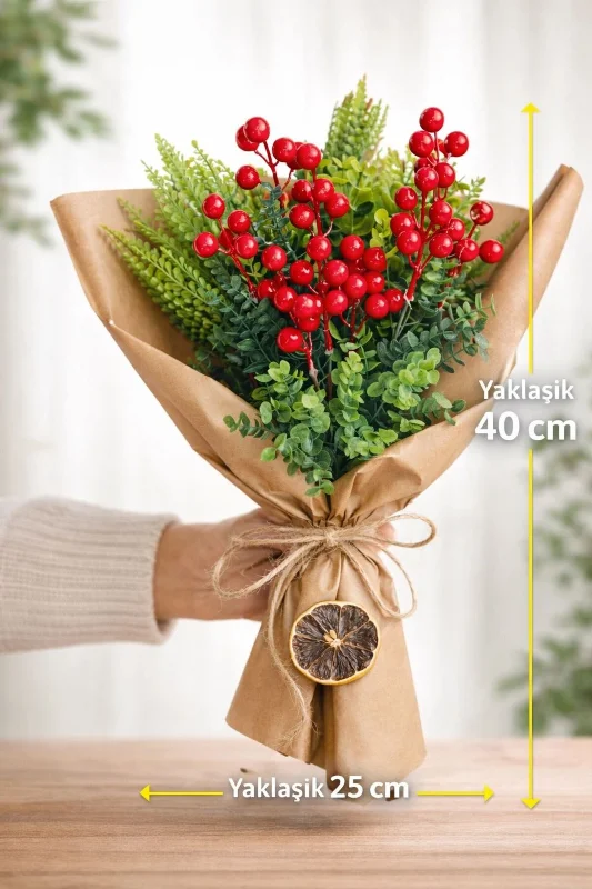 yapay çiçek evi 1 adet kokinalı yıbaşı özel buket – 3. görsel