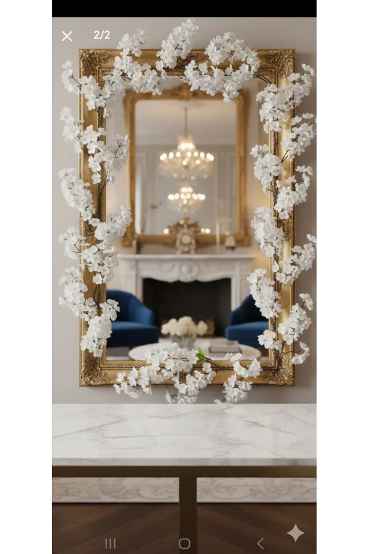 yapay çiçek evi 1 adet 3 dallı 90 cm beyaz bahar dalı ev vazo salon – 3. görsel