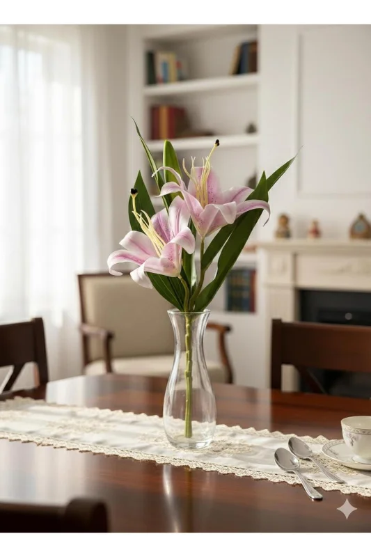 YASİMA YAPAY GERÇEK DOKULU LİLA LİLYUM 1 ADET KADINLAR GÜNÜ ARANJMANI