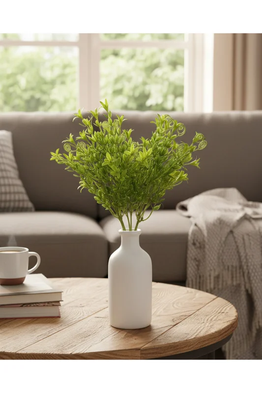 YASİMA Yapay Kıvrımlı Yeşil Garnitür Dal Ev Dekorasyon Yeşillik 35 Cm – 3. görsel