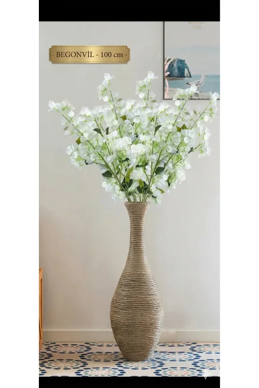 yapay çiçek evi 1 adet 120 cm beyaz begonvil ev vazo dekor süsü – 2. görsel