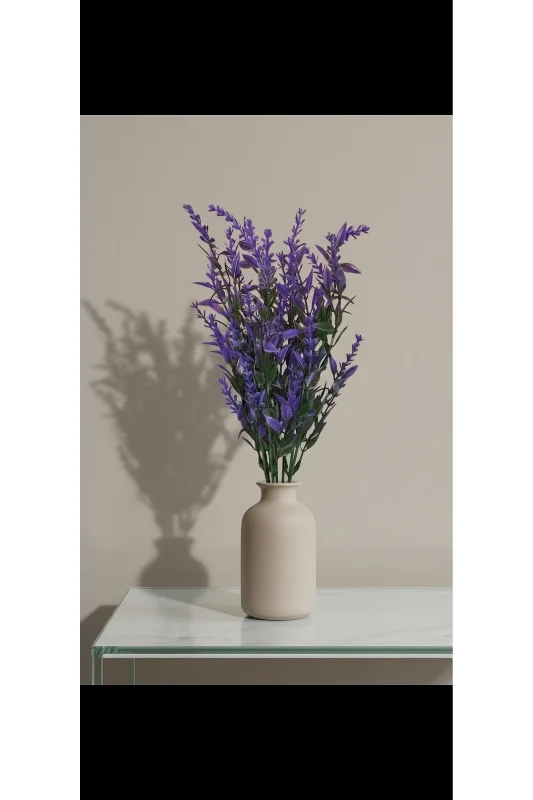 yapay çiçek evi 1 adet mor yapay lavanta bitkisi 30 cm ev vazo dekor süs – 2. görsel