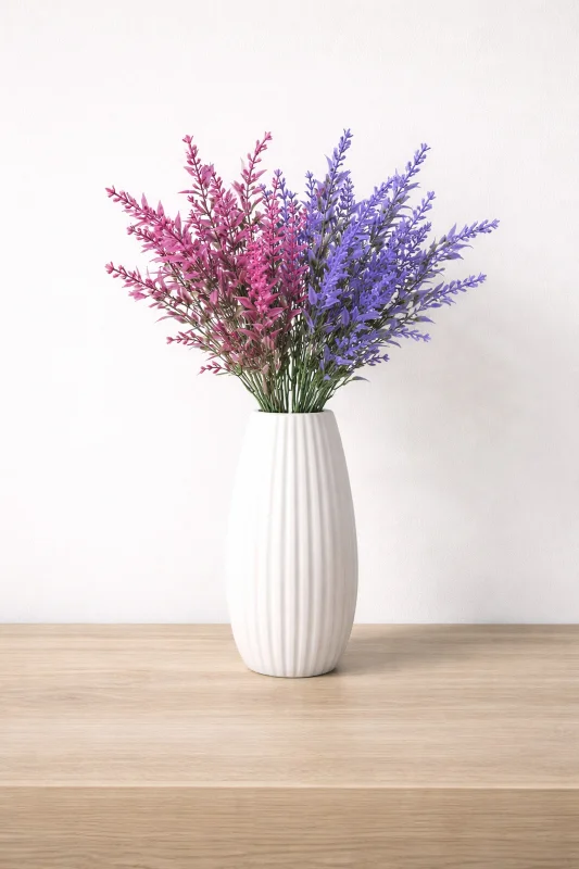 BAKBURAYA YAPAY ÇİÇEKÇİLİK 1 adet fuşya yapay lavanta bitkisi 30 cm ev vazo dekor süs – 3. görsel