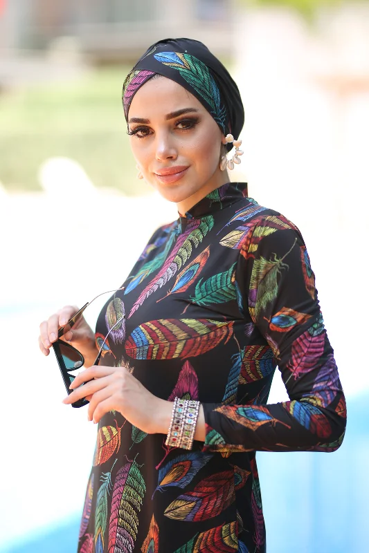 Liralı Tam Kapalı Tesettür Mayo Tüy Yapraklı 2013 Tuğba – 2. görsel