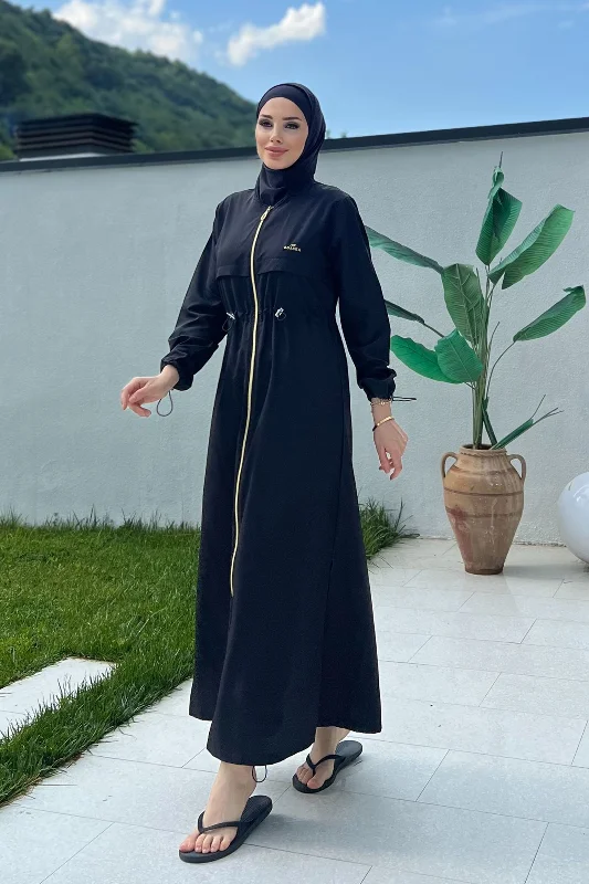 Uzun Tam Boy Paraşüt Tam Kapalı Tesettür Mayo Chaand 1267 Siyah – 4. görsel