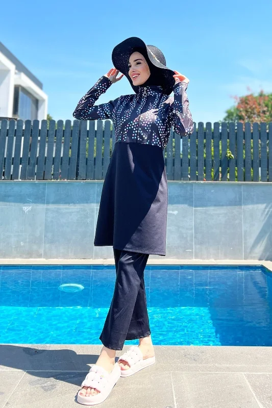 Yarım Fermuarlı Likralı Tam Kapalı Mayo R4505 Labirent – 4. görsel