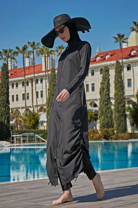 Remsa Tasarım Tam Kapalı Tesettür Mayo Tam Boy Uzun Boy R027 Fatma Siyah – 3. görsel