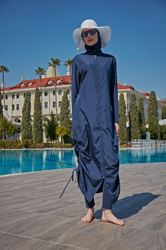 Remsa Tasarım Tam Kapalı Tesettür Mayo Tam Boy Uzun Boy R027 Fatma Lacivert – 3. görsel