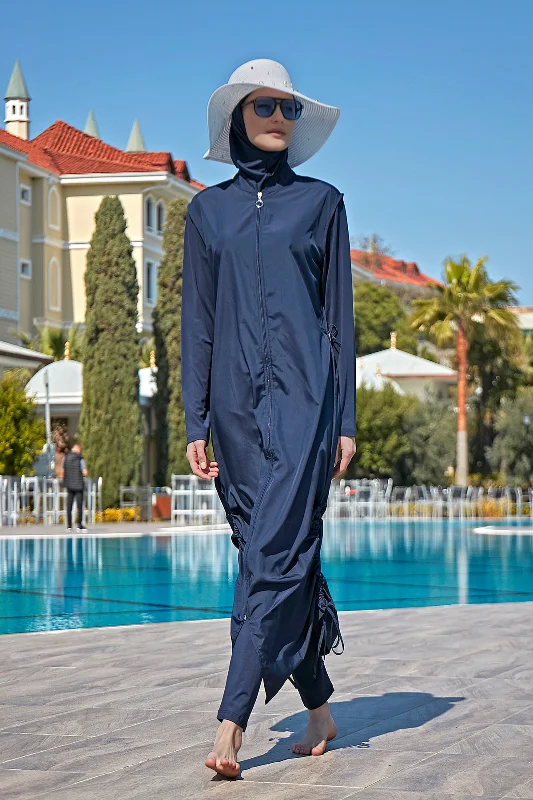 Remsa Tasarım Tam Kapalı Tesettür Mayo Tam Boy Uzun Boy R027 Fatma Lacivert – 2. görsel