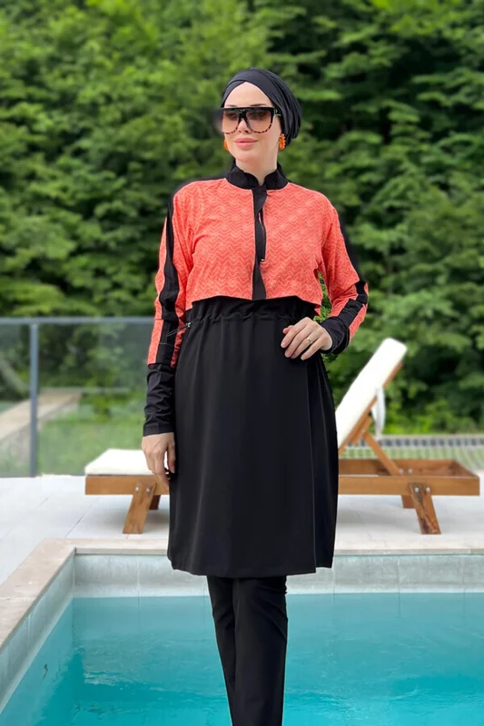 Spor Likra Tam Kapalı Tesettür Mayo Nerea 4573 Siyah – 2. görsel