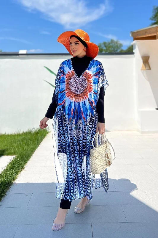 Remsa Tesettür Mayo Üzerine Desenli Tek Kaftan Pareo 430-307 Arjantin – 3. görsel