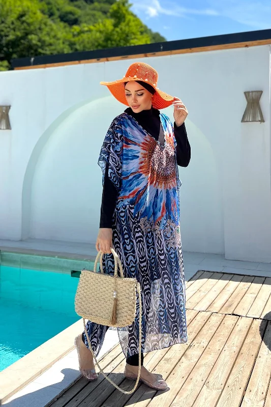Remsa Tesettür Mayo Üzerine Desenli Tek Kaftan Pareo 430-307 Arjantin – 4. görsel