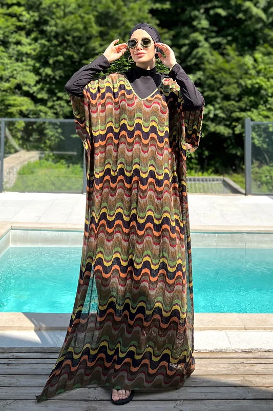 Remsa Tesettür Mayo Üzerine Triko Örme Tek Kaftan Pareo 430-T13 Renkli – 4. görsel