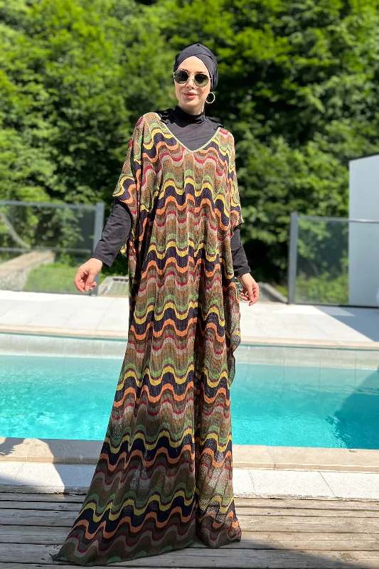 Remsa Tesettür Mayo Üzerine Triko Örme Tek Kaftan Pareo 430-T13 Renkli – 3. görsel