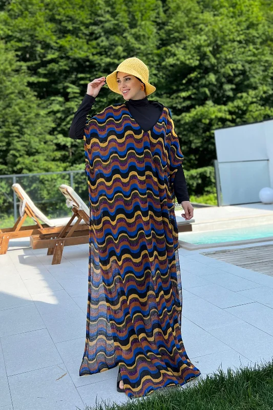 Remsa Tesettür Mayo Üzerine Triko Örme Tek Kaftan Pareo 430-T9 Renkli – 2. görsel