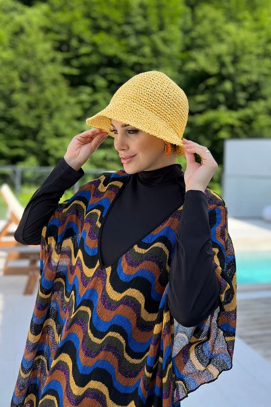 Remsa Tesettür Mayo Üzerine Triko Örme Tek Kaftan Pareo 430-T9 Renkli – 4. görsel