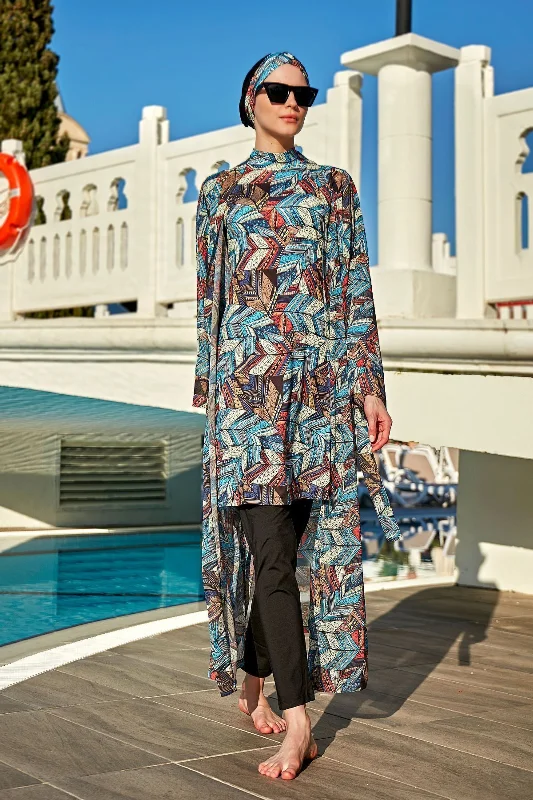Remsa Tesettür Mayo Üzerine Tek Kaftan Kimono Pareo RP008 Tülay – 3. görsel