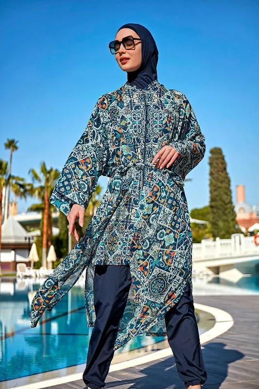 Remsa Tesettür Mayo Üzerine Tek Kaftan Kimono Pareo RP011 İznik – 2. görsel