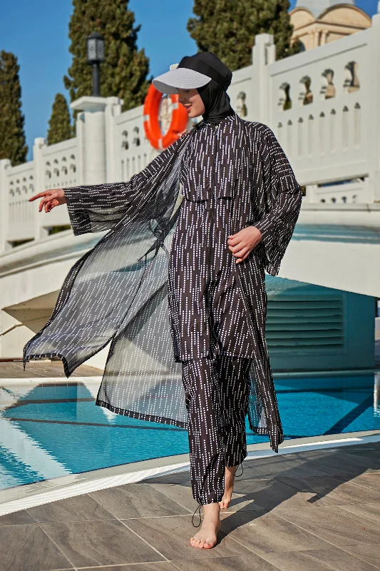 Remsa Tesettür Mayo Üzerine Tek Kaftan Kimono Pareo RP006 Puan Desen – 4. görsel