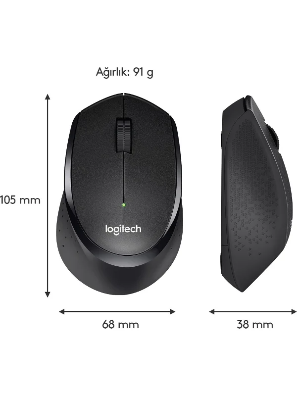 LOGITECH M330 Kablosuz Sessiz Siyah Mouse (910-004909)