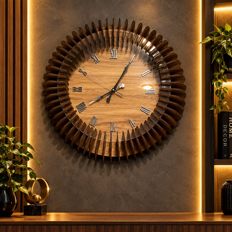 ahşap dekoratif duvar saati 58x58 cm – 2. görsel