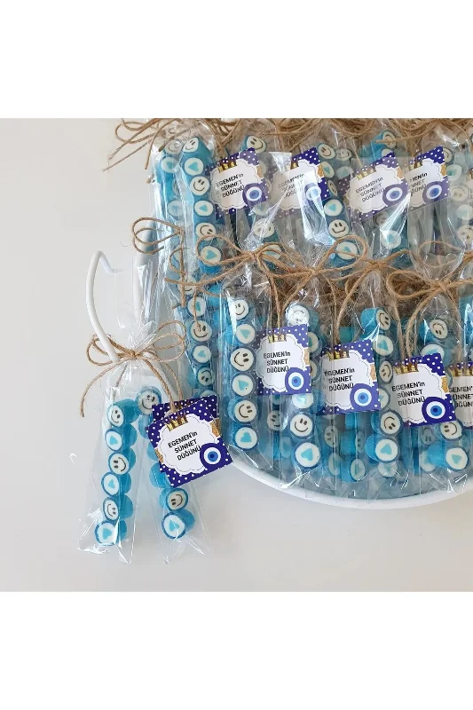 Mavi Kalp Desenli Düğün, Babyshower, Doğum Günü, Mevlit, Nişan Şekeri 50 Adet – 2. görsel