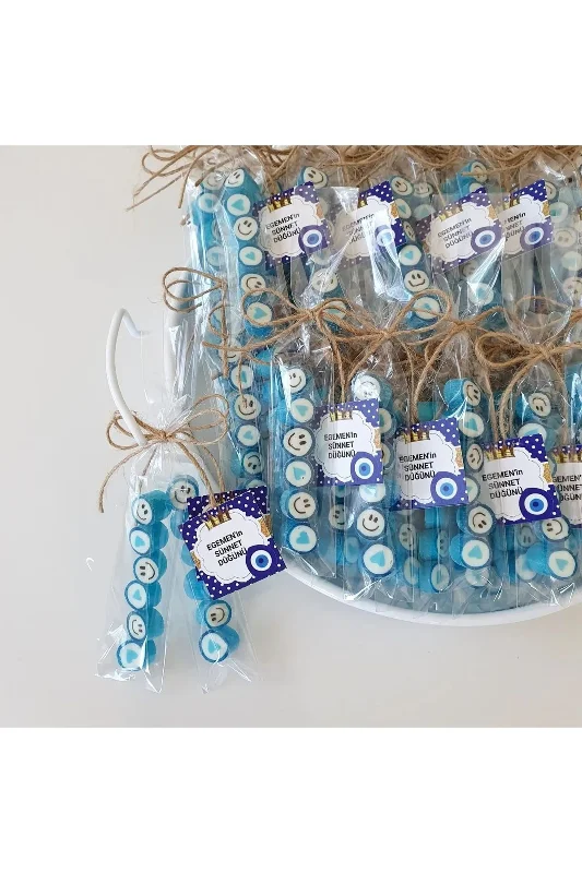 Mavi Kalp Desenli Düğün, Babyshower, Doğum Günü, Mevlit, Nişan Şekeri 25 Adet – 2. görsel