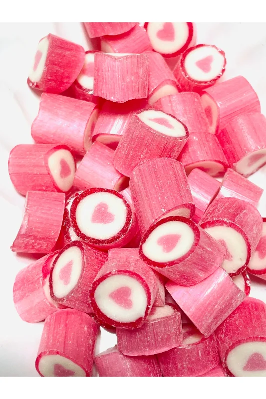 Pembe Kalp Desenli Lolly Akide Şeker 1000 gr.