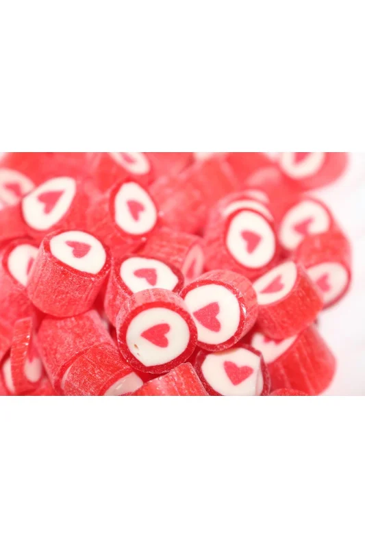 Kırmızı Kalp Desenli Lolly Akide Şeker 100 gr