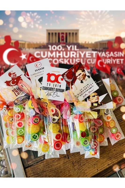 100. Yıl Temalı 29 Ekim Hediye Şekeri 30 Adet