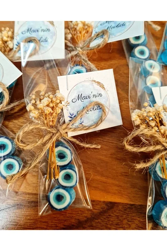 Nazar Desenli Düğün, Babyshower, Doğum Günü, Mevlit-Kandil-Dini Günler, Nikah, Nişan Şekeri 50 Adet