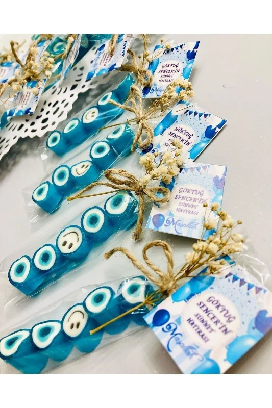 Mavi Nazar Temalı Doğum Günü, Babyshower, Düğün, Sünnet, Mevlüt, Yaş Günü Şekeri 25 Adet