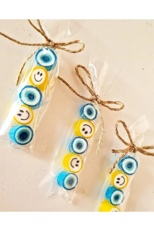Sarı Mavi Desenli Doğum Günü Baby Shower Parmak Şeker 25 Adet